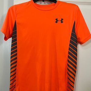 Under Armour Boy's Heat Gear Short Sleeve Neon Orange Size YL New